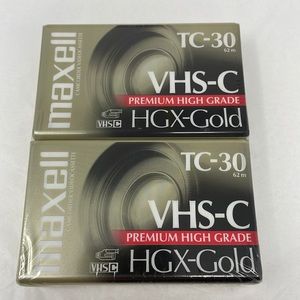 New Sealed Maxell TC-30 VHS-C Premium High Grade HGX-Gold Tap